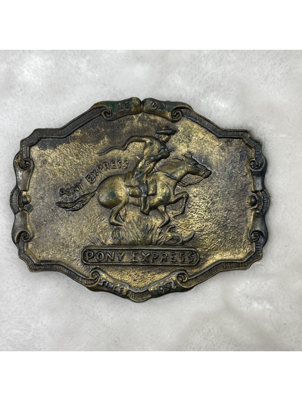 Vintage Commemorative Pony Express Belt Buckle